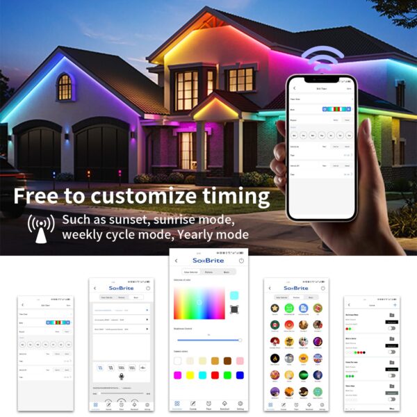 Multi function controller with WiFi, and Bluetooth music control for permanent christmas led pixel lights